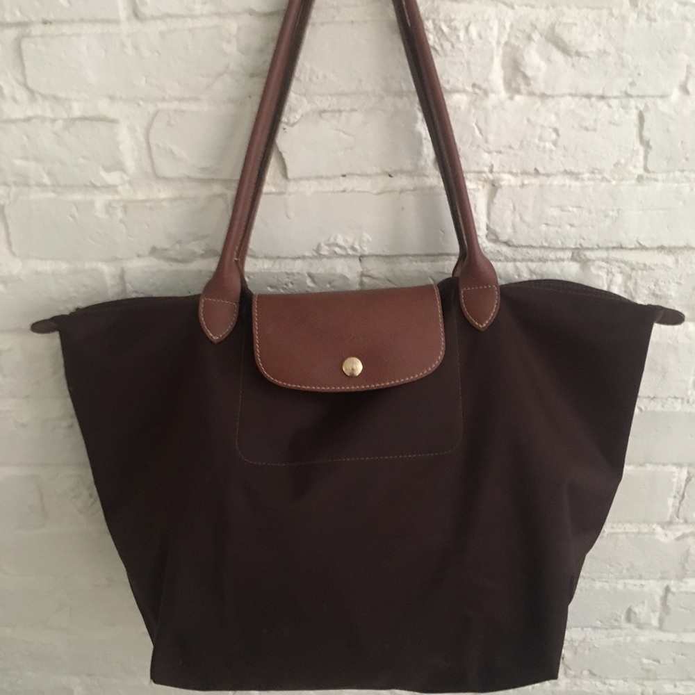 Longchamp Nylon Le Pilage Tote (Large, Brown)